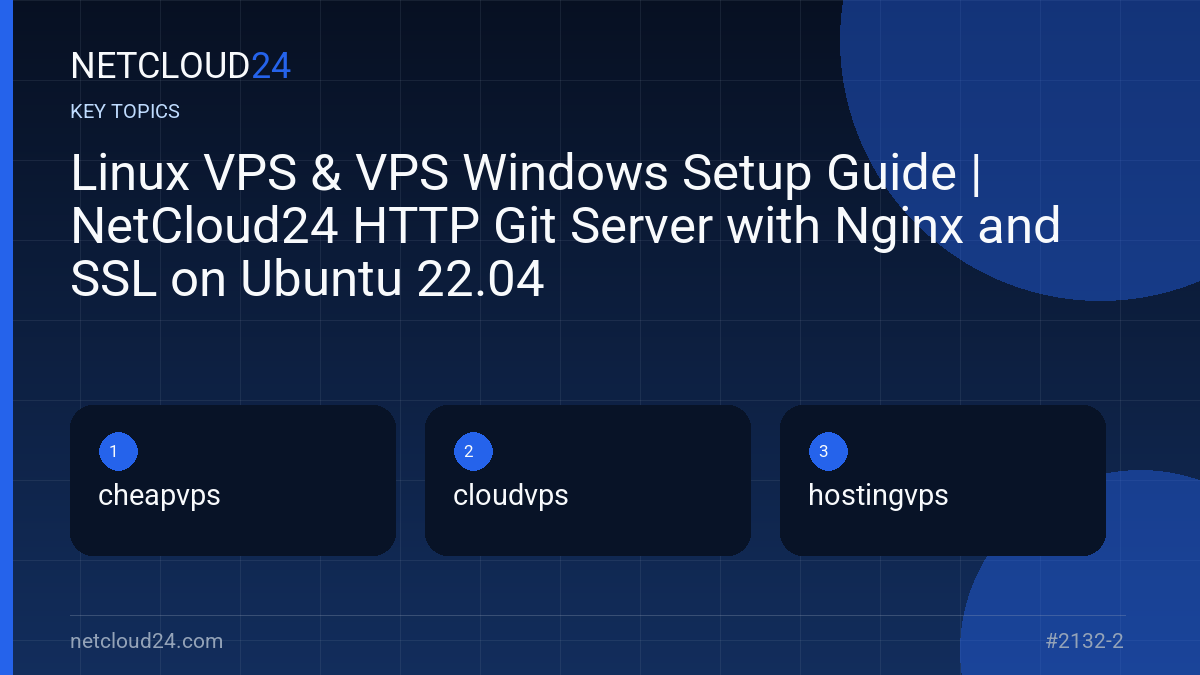 Key topics covered in Linux VPS & VPS Windows Setup Guide | NetCloud24 HTTP Git Server with Nginx and SSL on Ubuntu 22.04