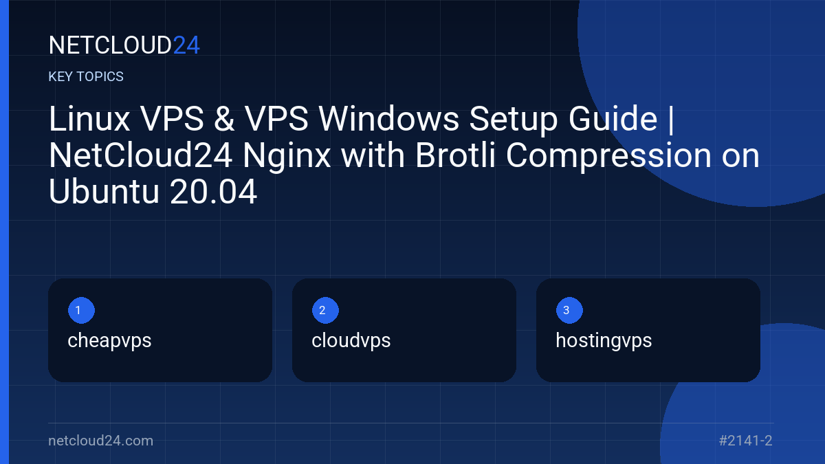 Key topics covered in Linux VPS & VPS Windows Setup Guide | NetCloud24 Nginx with Brotli Compression on Ubuntu 20.04