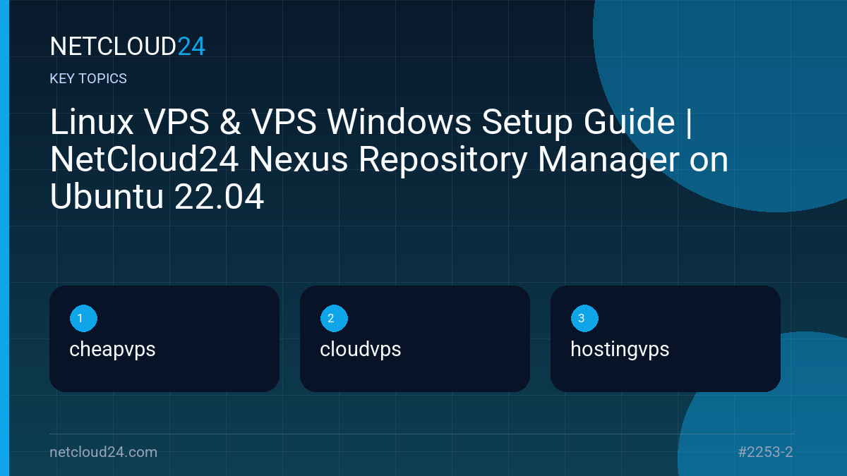 Key topics covered in Linux VPS & VPS Windows Setup Guide | NetCloud24 Nexus Repository Manager on Ubuntu 22.04