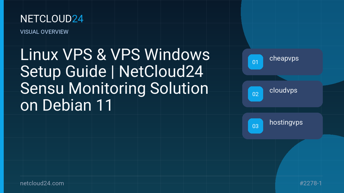 Visual overview of Linux VPS & VPS Windows Setup Guide | NetCloud24 Sensu Monitoring Solution on Debian 11