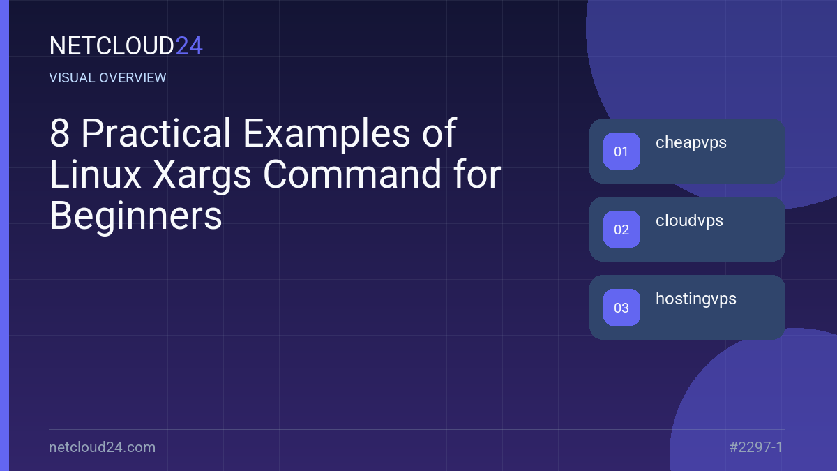 Visual overview of 8 Practical Examples of Linux Xargs Command for Beginners