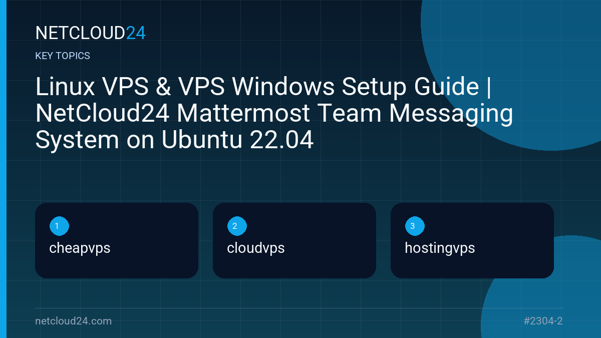 Key topics covered in Linux VPS & VPS Windows Setup Guide | NetCloud24 Mattermost Team Messaging System on Ubuntu 22.04