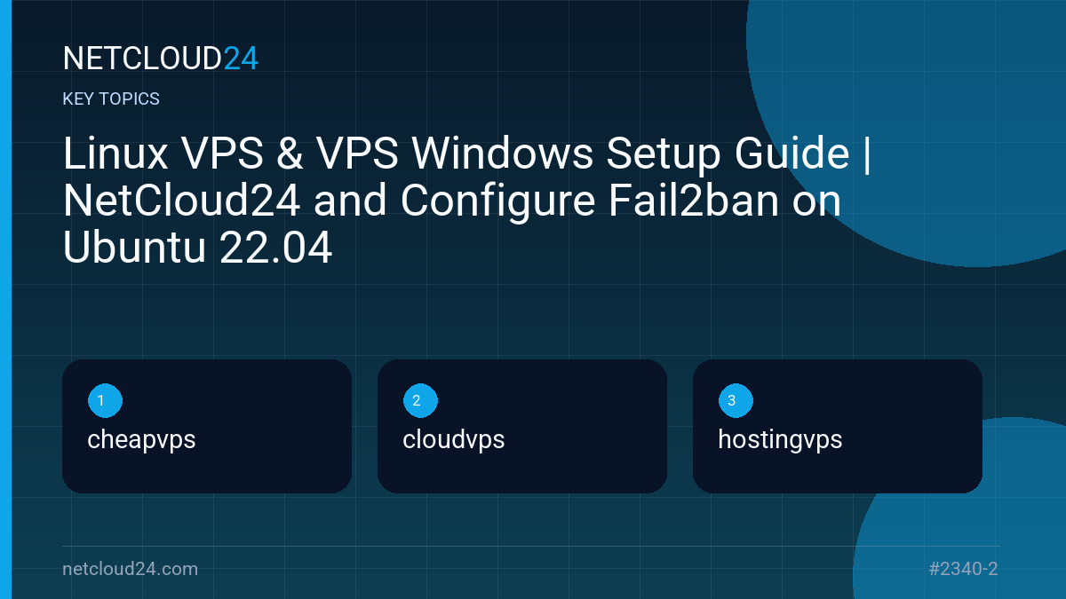 Key topics covered in Linux VPS & VPS Windows Setup Guide | NetCloud24 and Configure Fail2ban on Ubuntu 22.04