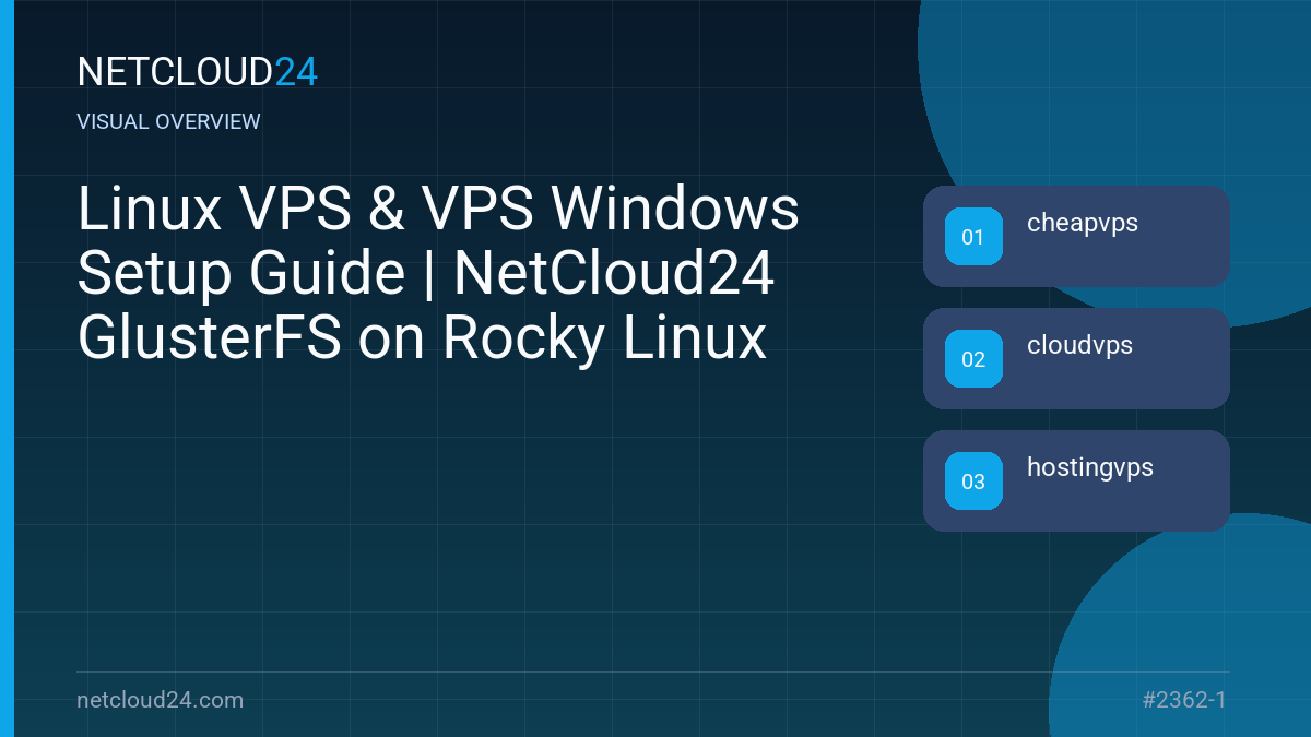 Visual overview of Linux VPS & VPS Windows Setup Guide | NetCloud24 GlusterFS on Rocky Linux