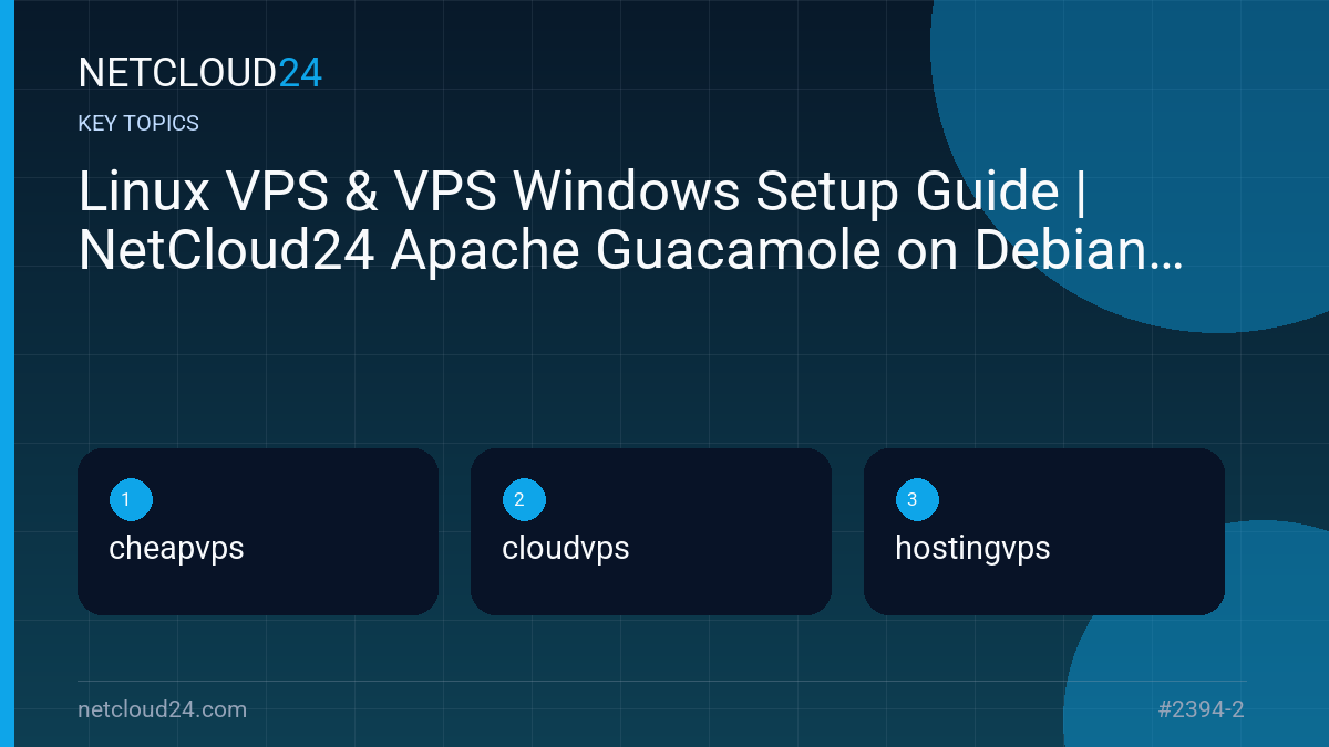 Key topics covered in Linux VPS & VPS Windows Setup Guide | NetCloud24 Apache Guacamole on Debian 11