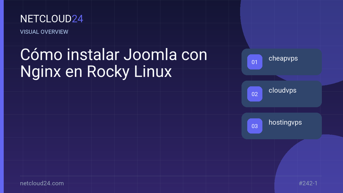 Visual overview of Cómo instalar Joomla con Nginx en Rocky Linux