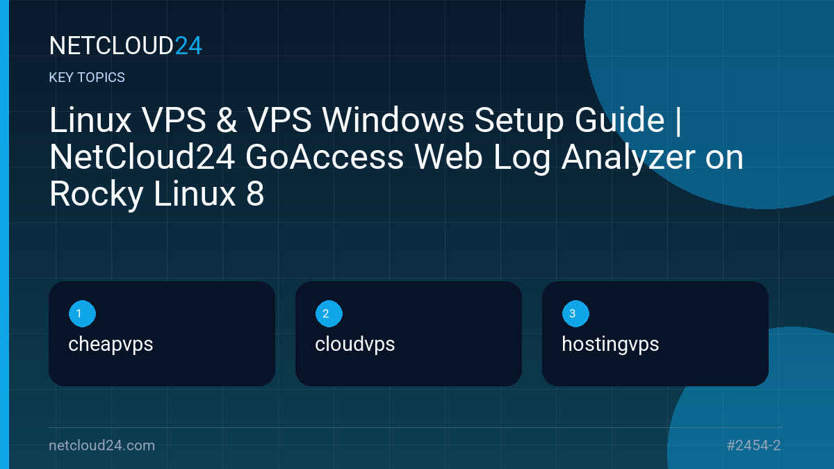 Key topics covered in Linux VPS & VPS Windows Setup Guide | NetCloud24 GoAccess Web Log Analyzer on Rocky Linux 8