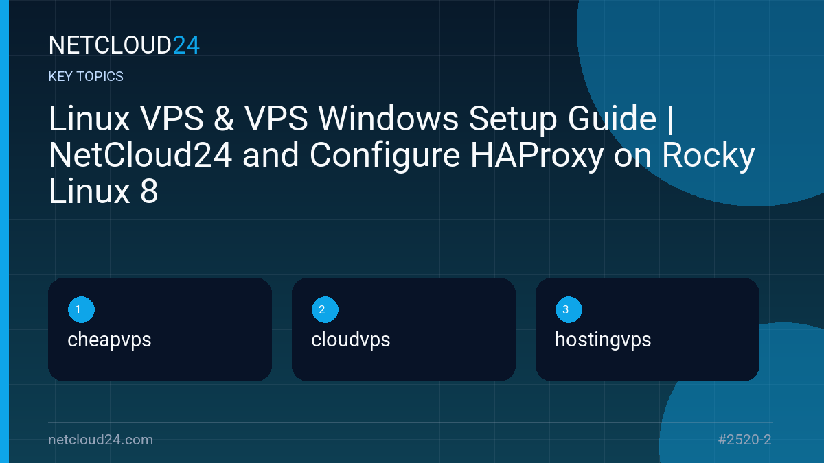 Key topics covered in Linux VPS & VPS Windows Setup Guide | NetCloud24 and Configure HAProxy on Rocky Linux 8