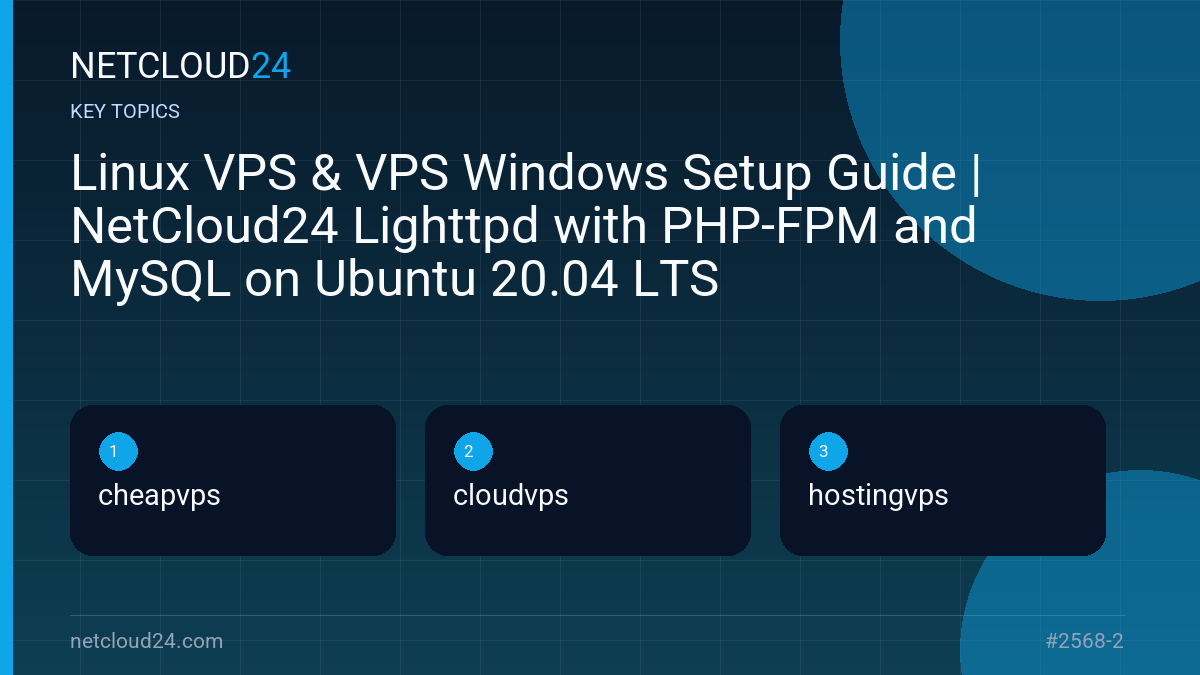 Key topics covered in Linux VPS & VPS Windows Setup Guide | NetCloud24 Lighttpd with PHP-FPM and MySQL on Ubuntu 20.04 LTS