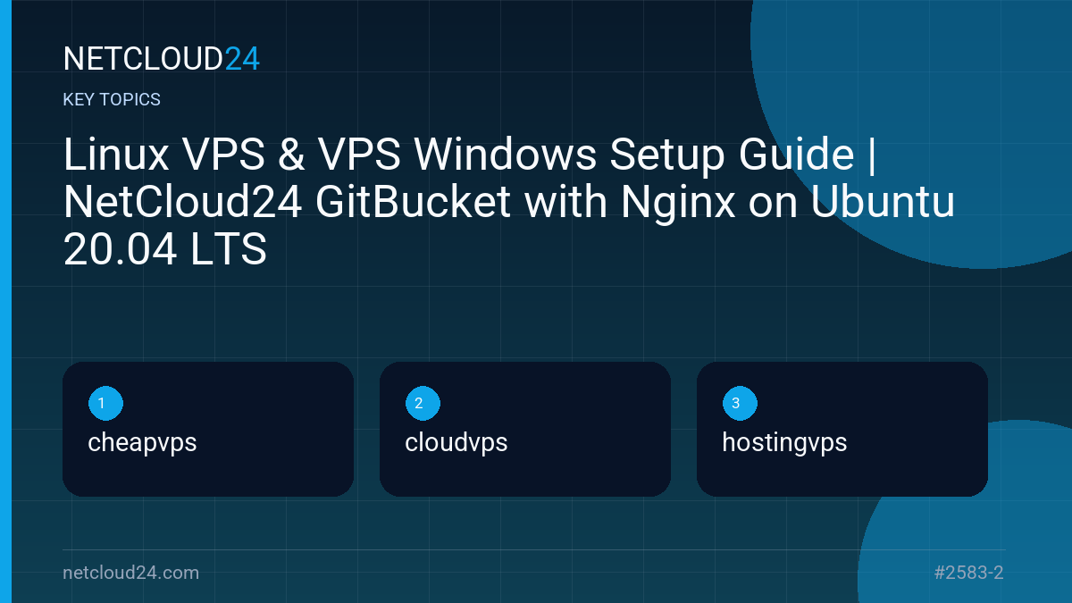 Key topics covered in Linux VPS & VPS Windows Setup Guide | NetCloud24 GitBucket with Nginx on Ubuntu 20.04 LTS