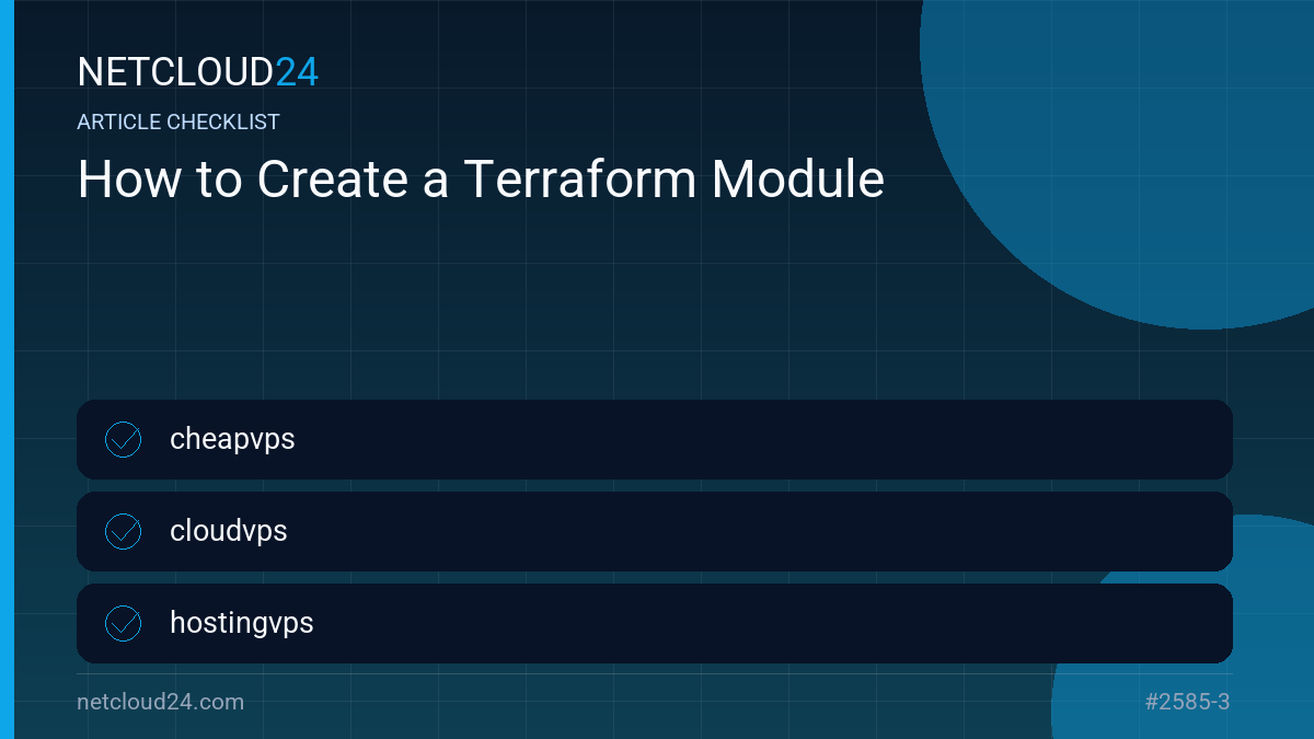 Practical checklist for How to Create a Terraform Module