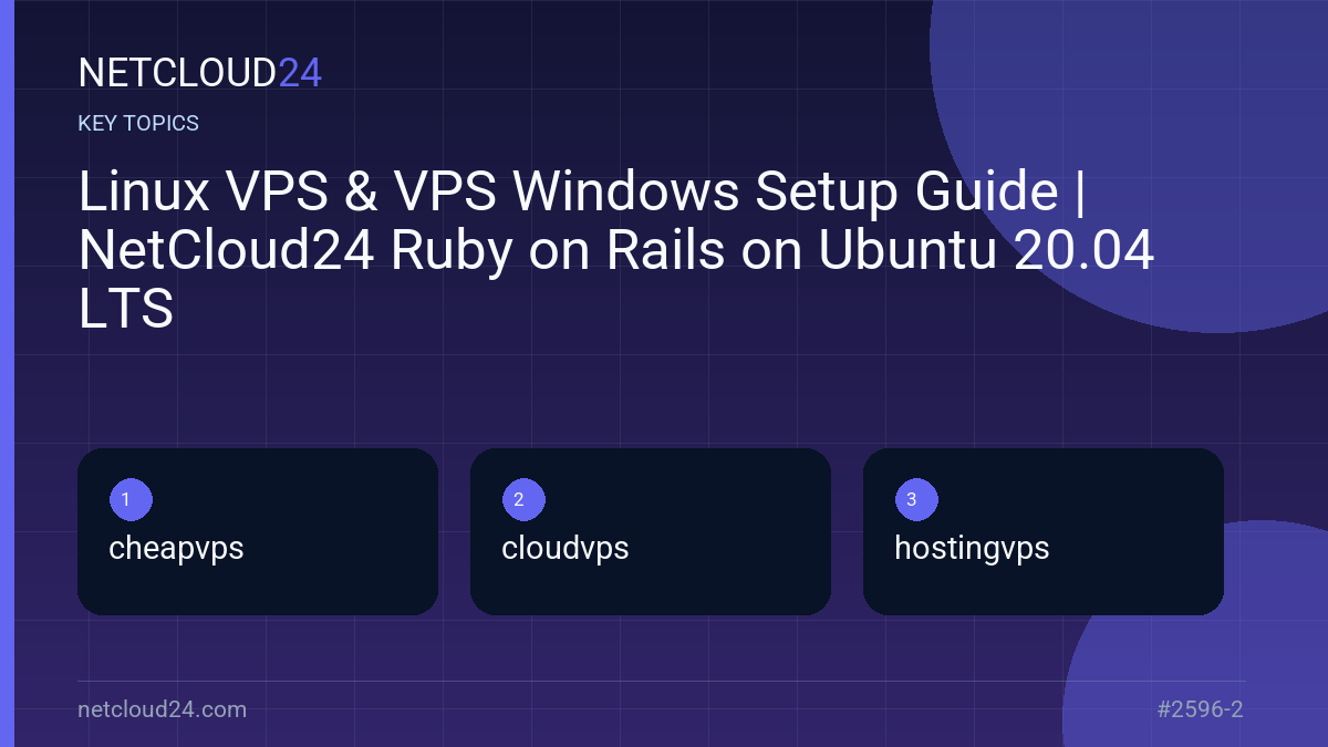 Key topics covered in Linux VPS & VPS Windows Setup Guide | NetCloud24 Ruby on Rails on Ubuntu 20.04 LTS