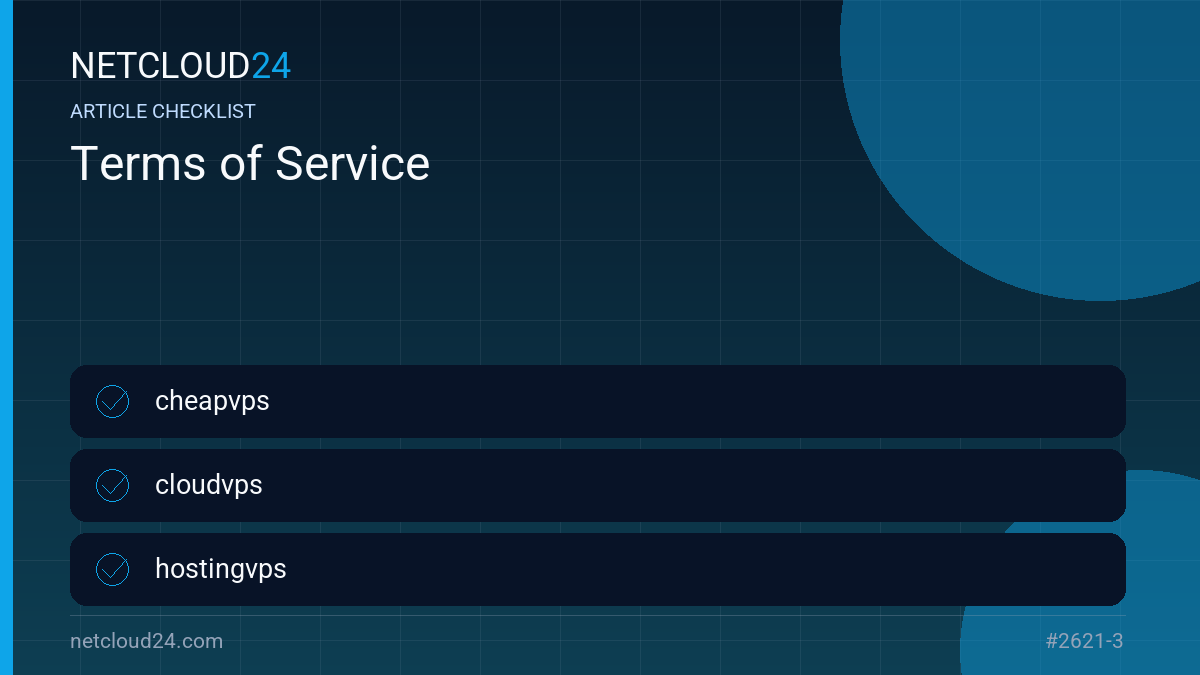 Practical checklist for Terms of Service