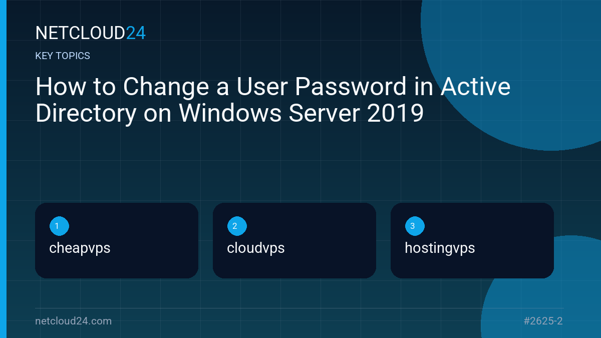 Key topics covered in How to Change a User Password in Active Directory on Windows Server 2019