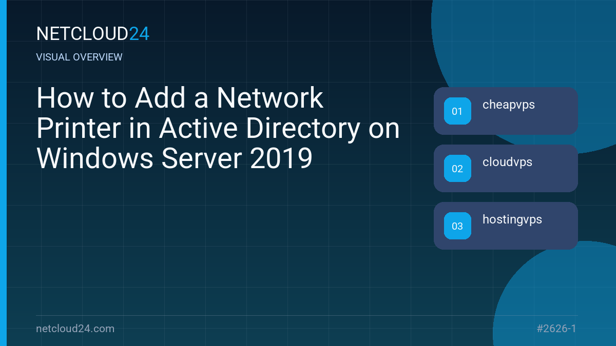 Visual overview of How to Add a Network Printer in Active Directory on Windows Server 2019