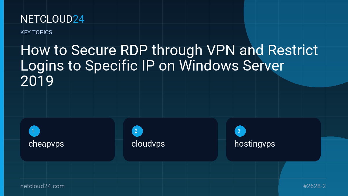 Key topics covered in How to Secure RDP through VPN and Restrict Logins to Specific IP on Windows Server 2019