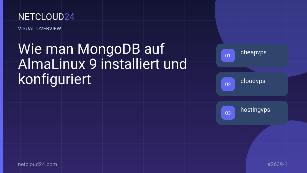 Visual overview of Wie man MongoDB auf AlmaLinux 9 installiert und konfiguriert