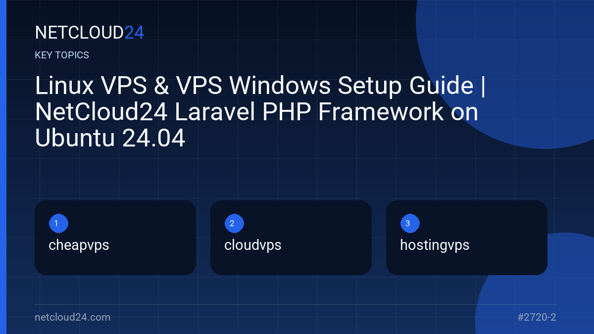 Key topics covered in Linux VPS & VPS Windows Setup Guide | NetCloud24 Laravel PHP Framework on Ubuntu 24.04
