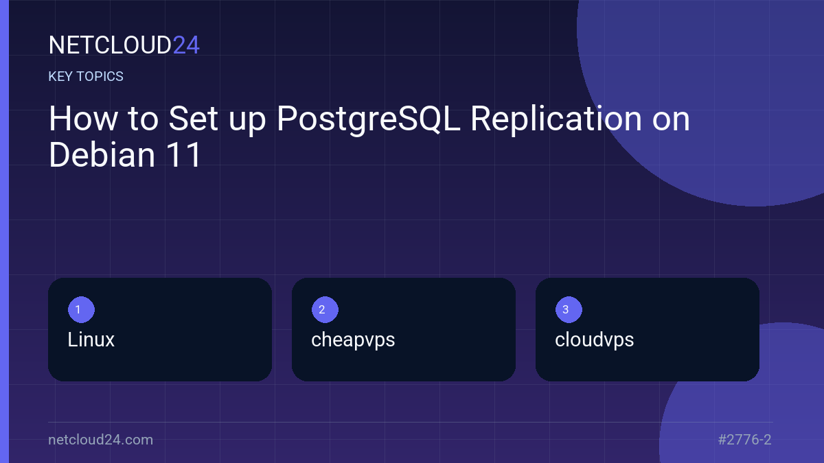 Key topics covered in How to Set up PostgreSQL Replication on Debian 11