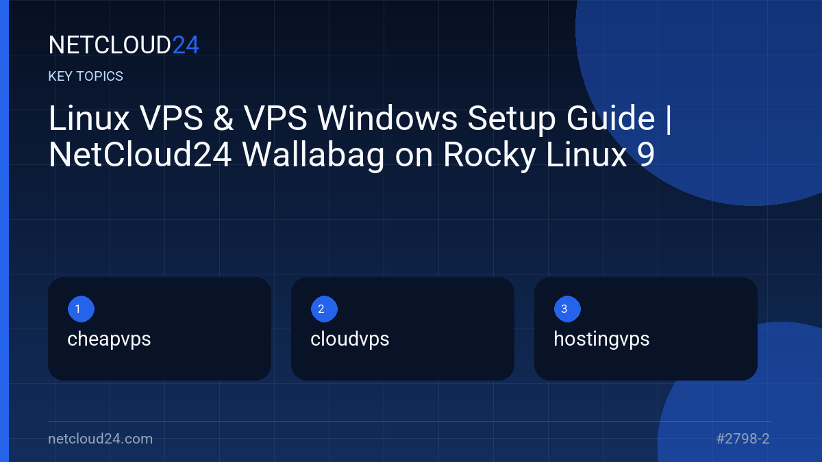 Key topics covered in Linux VPS & VPS Windows Setup Guide | NetCloud24 Wallabag on Rocky Linux 9