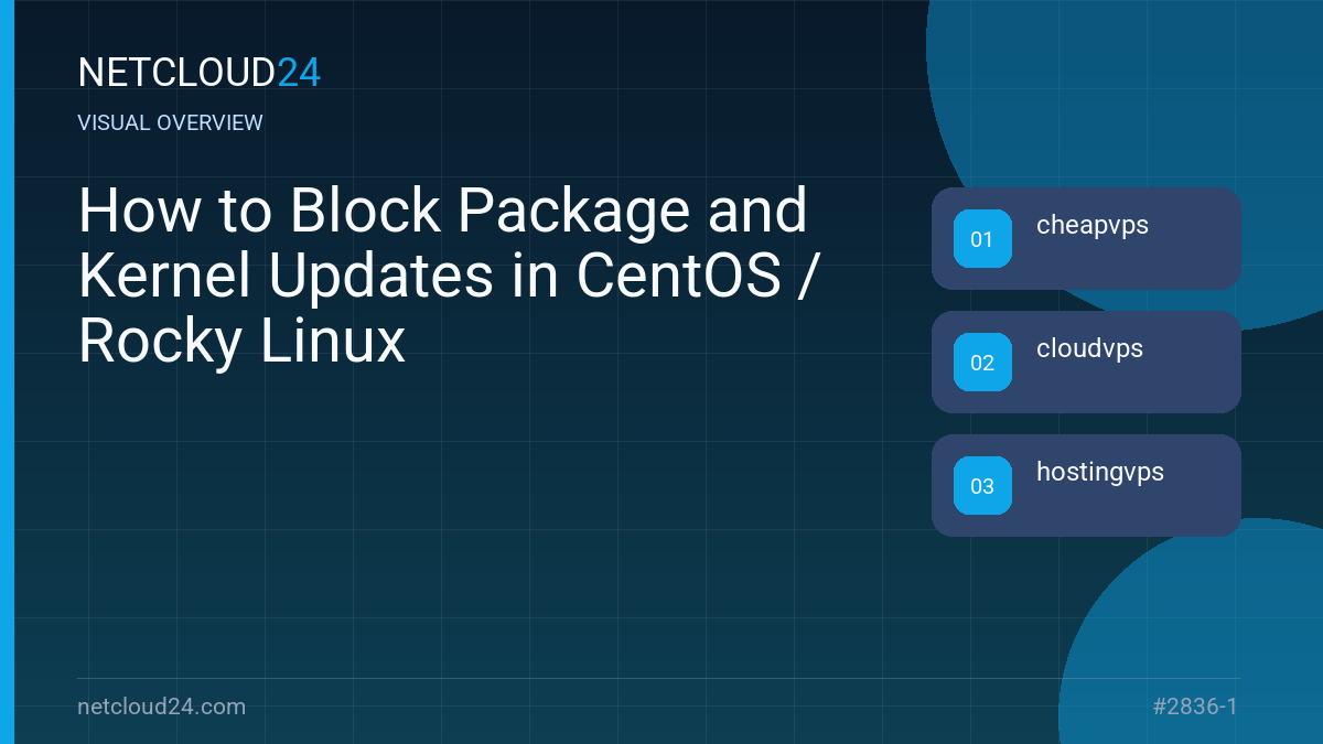 Visual overview of How to Block Package and Kernel Updates in CentOS / Rocky Linux
