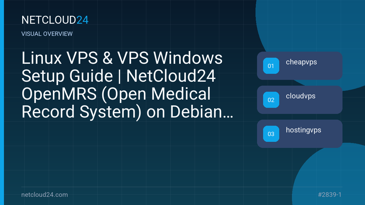 Visual overview of Linux VPS & VPS Windows Setup Guide | NetCloud24 OpenMRS (Open Medical Record System) on Debian 11