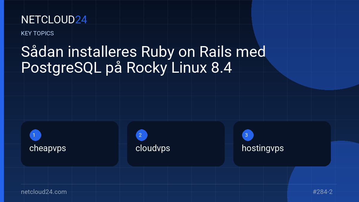 Key topics covered in Sådan installeres Ruby on Rails med PostgreSQL på Rocky Linux 8.4
