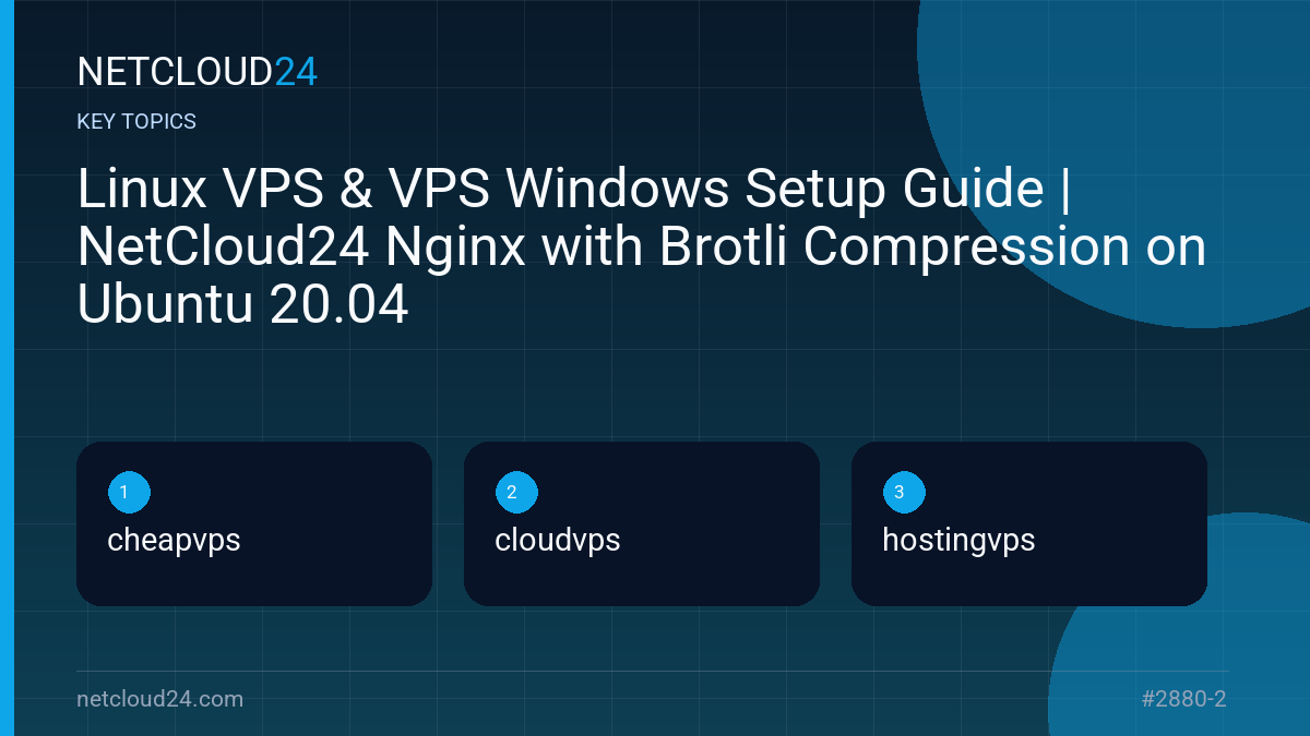 Key topics covered in Linux VPS & VPS Windows Setup Guide | NetCloud24 Nginx with Brotli Compression on Ubuntu 20.04