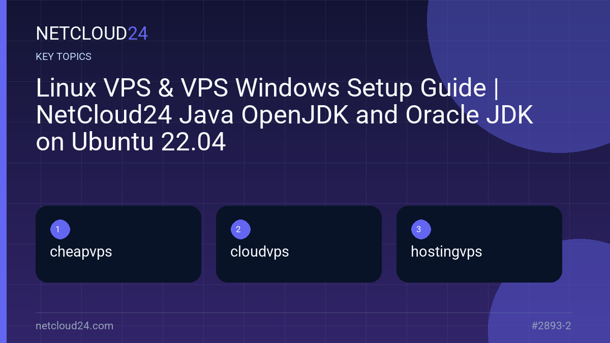 Key topics covered in Linux VPS & VPS Windows Setup Guide | NetCloud24 Java OpenJDK and Oracle JDK on Ubuntu 22.04