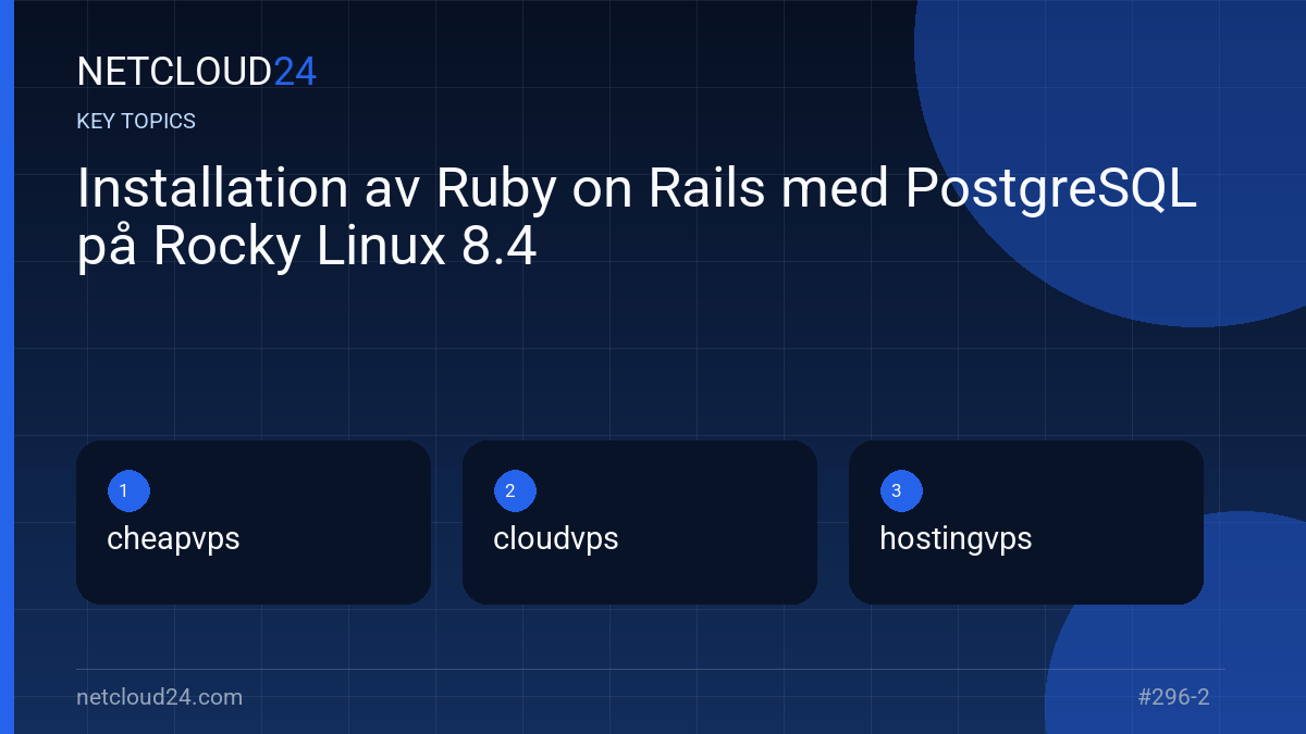 Key topics covered in Installation av Ruby on Rails med PostgreSQL på Rocky Linux 8.4