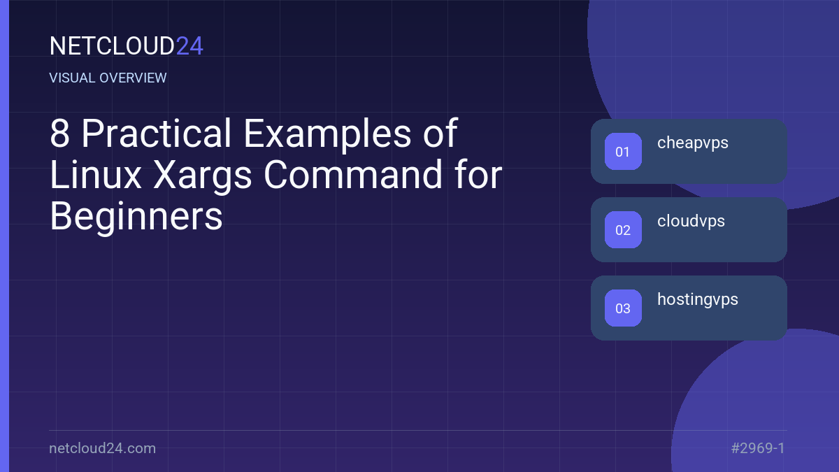 Visual overview of 8 Practical Examples of Linux Xargs Command for Beginners
