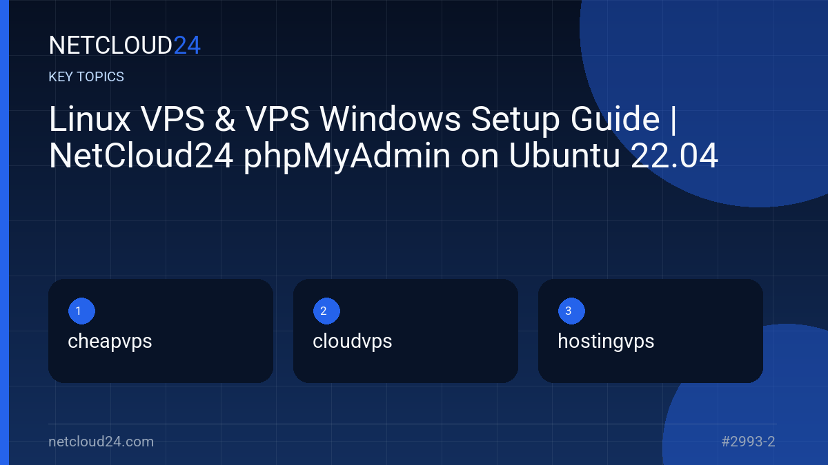 Key topics covered in Linux VPS & VPS Windows Setup Guide | NetCloud24 phpMyAdmin on Ubuntu 22.04