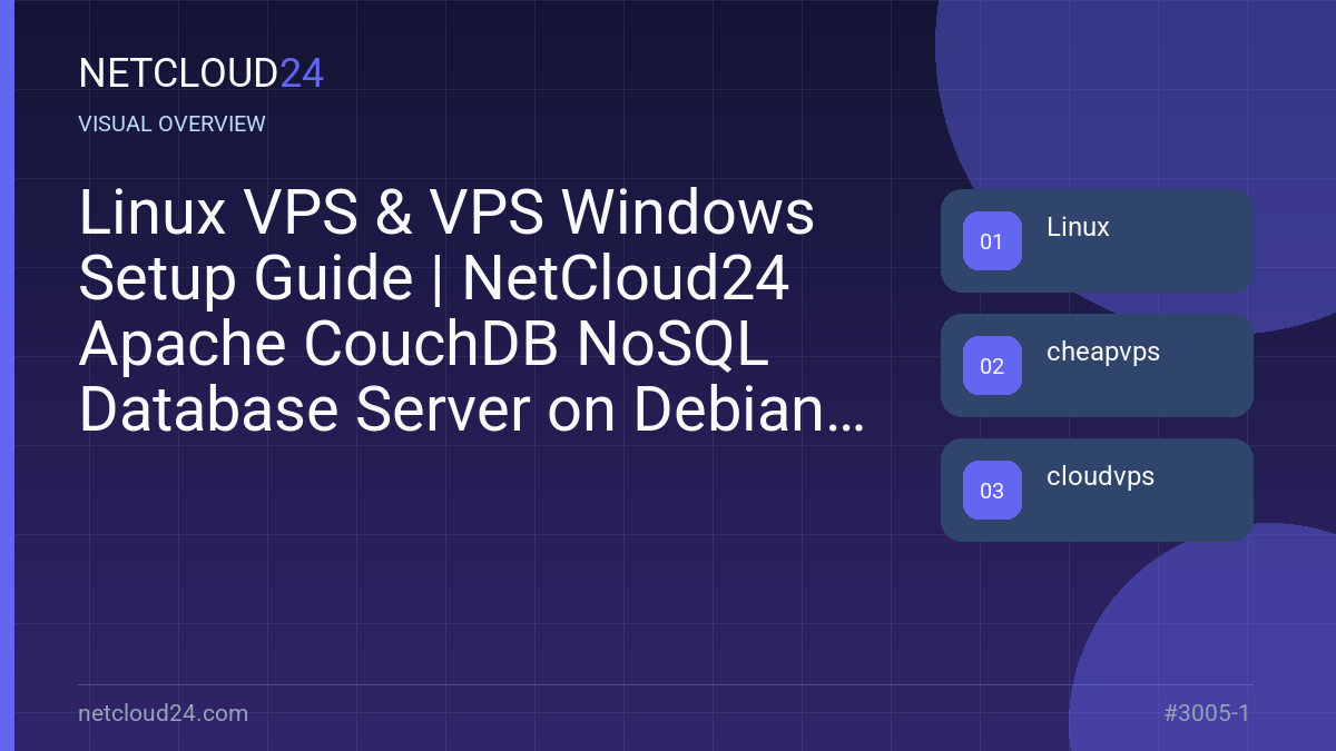 Visual overview of Linux VPS & VPS Windows Setup Guide | NetCloud24 Apache CouchDB NoSQL Database Server on Debian 11