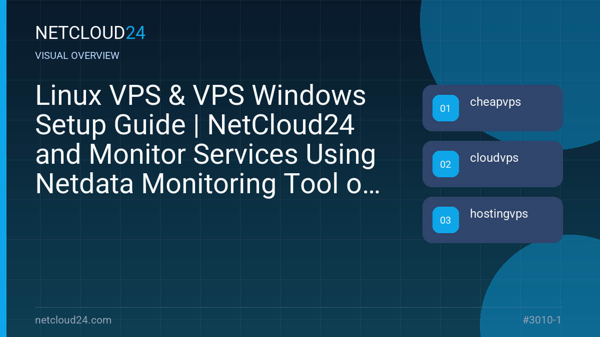 Visual overview of Linux VPS & VPS Windows Setup Guide | NetCloud24 and Monitor Services Using Netdata Monitoring Tool on Rocky Linux 8