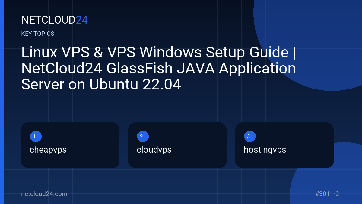 Key topics covered in Linux VPS & VPS Windows Setup Guide | NetCloud24 GlassFish JAVA Application Server on Ubuntu 22.04
