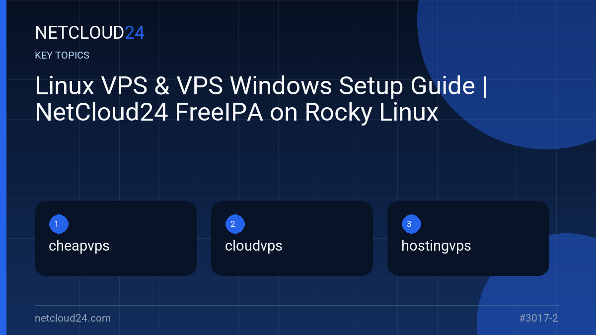 Key topics covered in Linux VPS & VPS Windows Setup Guide | NetCloud24 FreeIPA on Rocky Linux