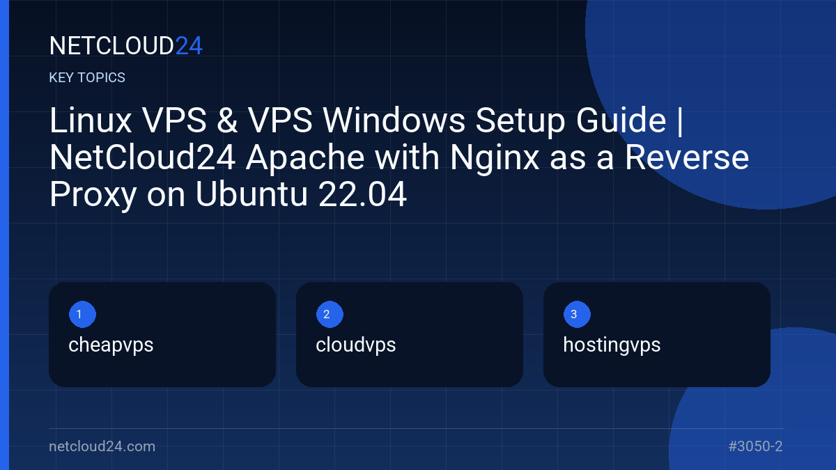 Key topics covered in Linux VPS & VPS Windows Setup Guide | NetCloud24 Apache with Nginx as a Reverse Proxy on Ubuntu 22.04