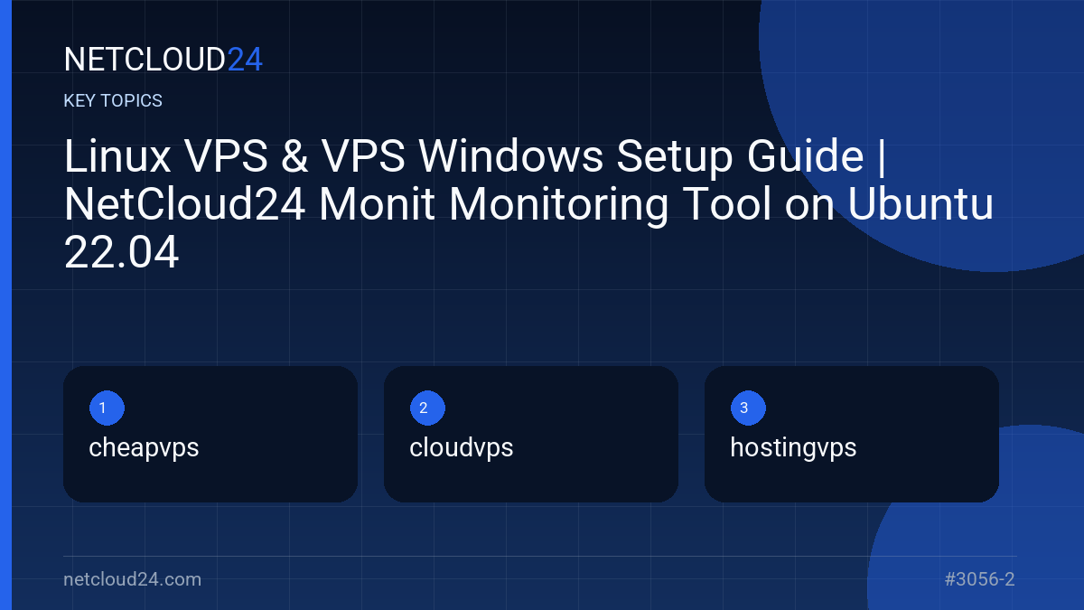 Key topics covered in Linux VPS & VPS Windows Setup Guide | NetCloud24 Monit Monitoring Tool on Ubuntu 22.04