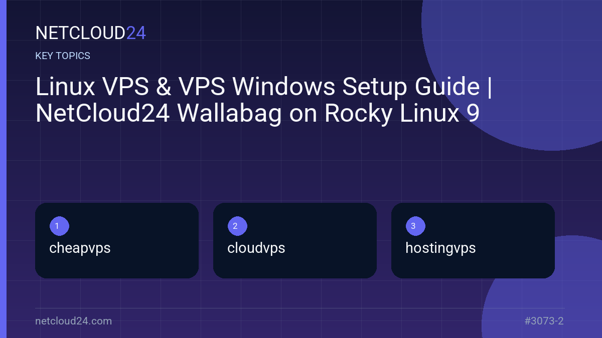 Key topics covered in Linux VPS & VPS Windows Setup Guide | NetCloud24 Wallabag on Rocky Linux 9