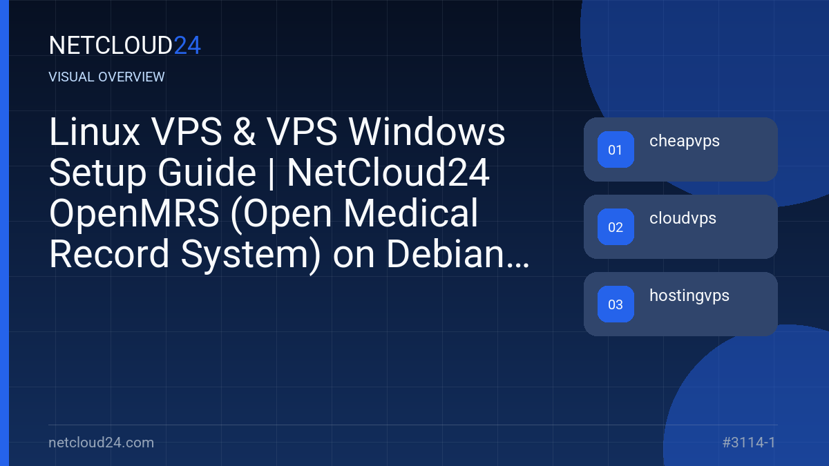 Visual overview of Linux VPS & VPS Windows Setup Guide | NetCloud24 OpenMRS (Open Medical Record System) on Debian 11