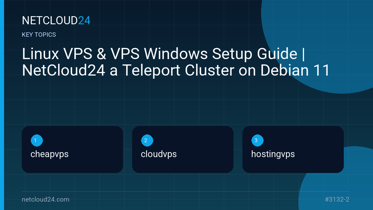 Key topics covered in Linux VPS & VPS Windows Setup Guide | NetCloud24 a Teleport Cluster on Debian 11