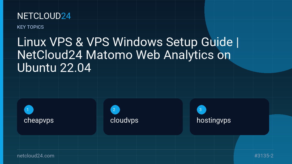 Key topics covered in Linux VPS & VPS Windows Setup Guide | NetCloud24 Matomo Web Analytics on Ubuntu 22.04