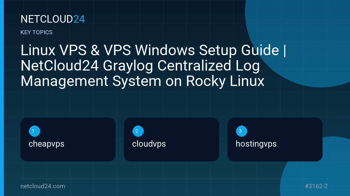 Key topics covered in Linux VPS & VPS Windows Setup Guide | NetCloud24 Graylog Centralized Log Management System on Rocky Linux