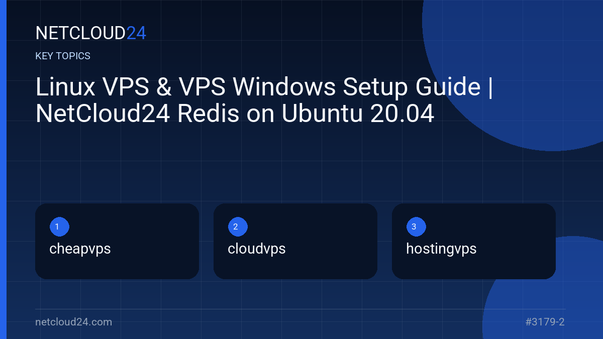 Key topics covered in Linux VPS & VPS Windows Setup Guide | NetCloud24 Redis on Ubuntu 20.04