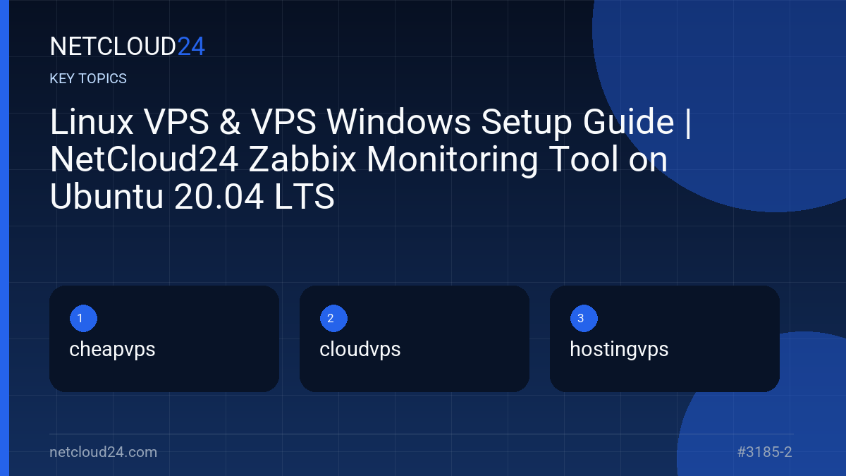 Key topics covered in Linux VPS & VPS Windows Setup Guide | NetCloud24 Zabbix Monitoring Tool on Ubuntu 20.04 LTS