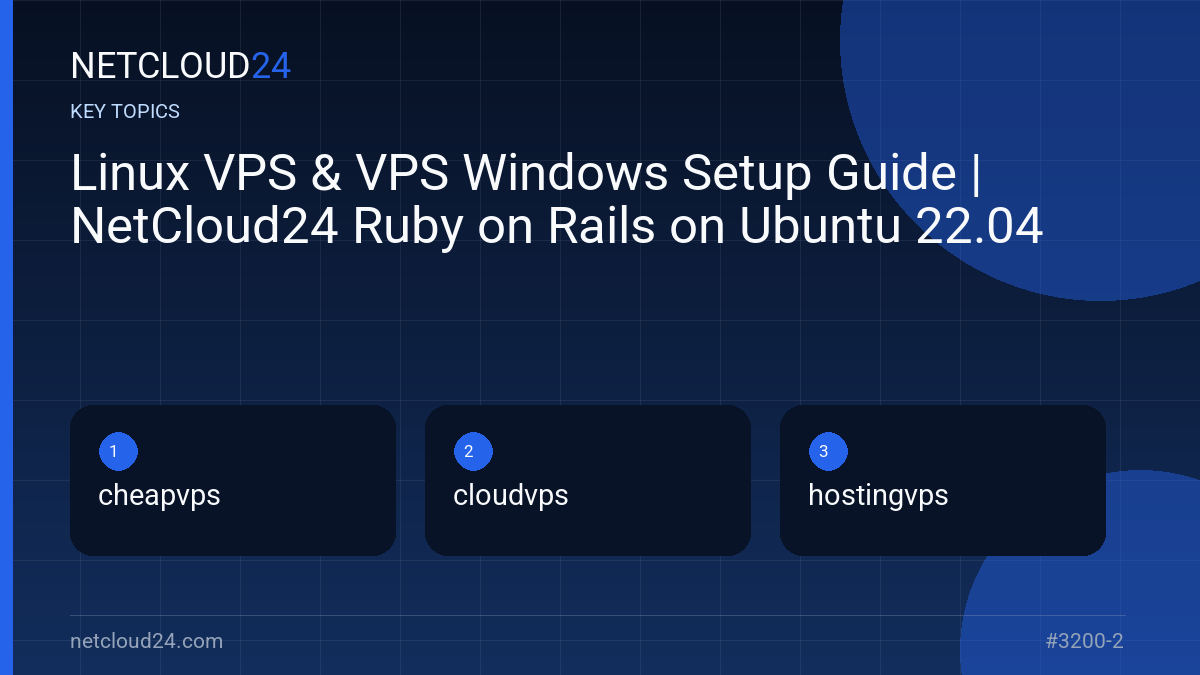 Key topics covered in Linux VPS & VPS Windows Setup Guide | NetCloud24 Ruby on Rails on Ubuntu 22.04