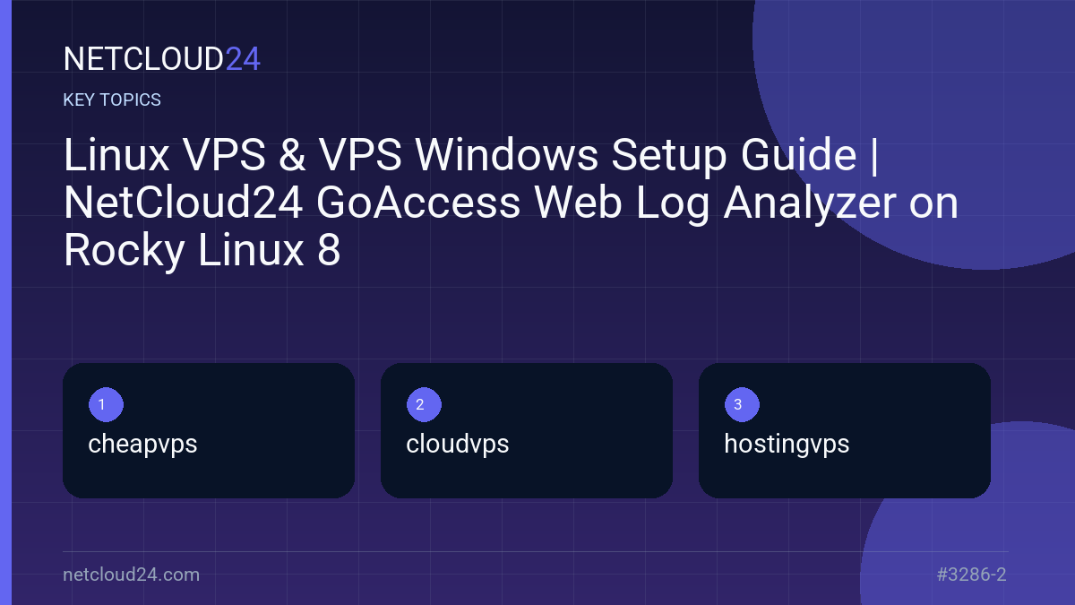 Key topics covered in Linux VPS & VPS Windows Setup Guide | NetCloud24 GoAccess Web Log Analyzer on Rocky Linux 8