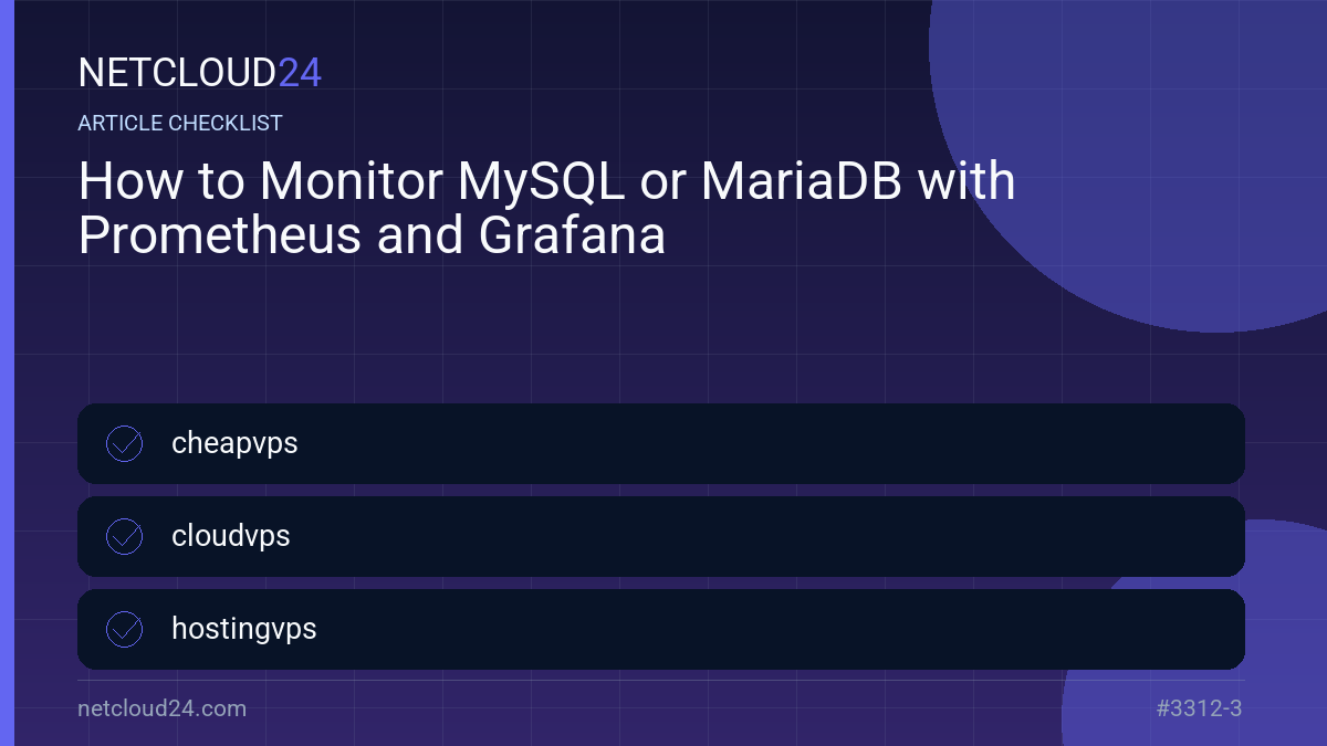 Practical checklist for How to Monitor MySQL or MariaDB with Prometheus and Grafana