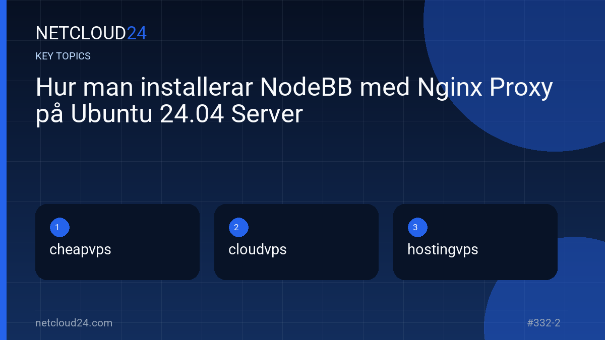 Key topics covered in Hur man installerar NodeBB med Nginx Proxy på Ubuntu 24.04 Server