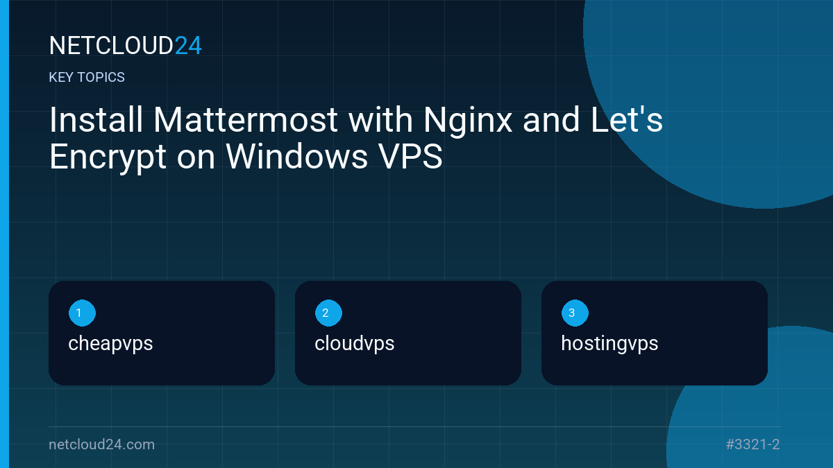 Key topics covered in Install Mattermost with Nginx and Let's Encrypt on Windows VPS